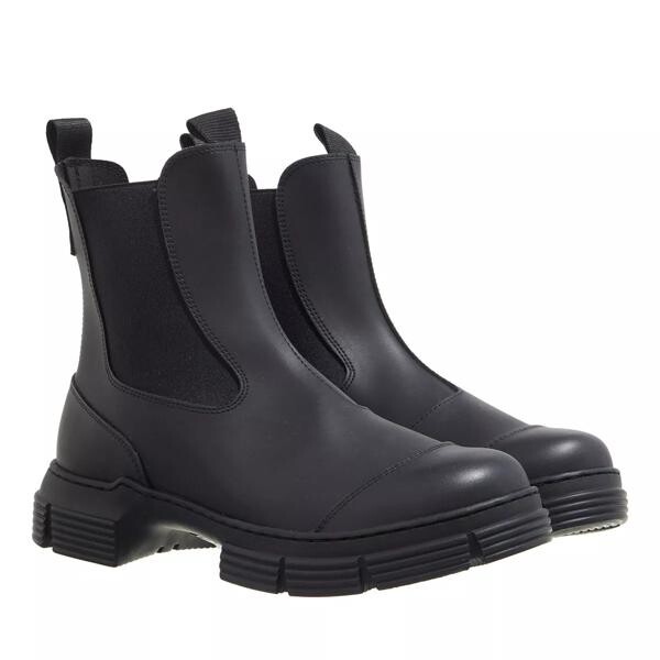 Сапоги recycled rubber city boot Ganni, черный