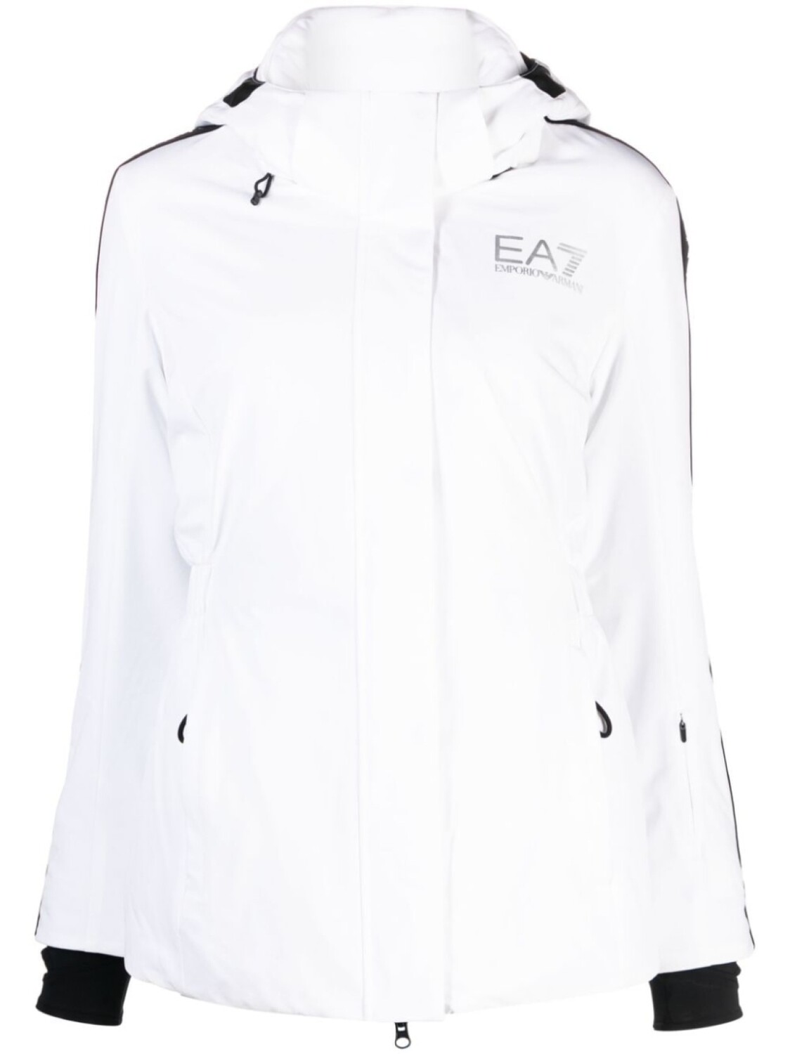 

Ea7 Emporio Armani пуховик с капюшоном и логотипом, белый