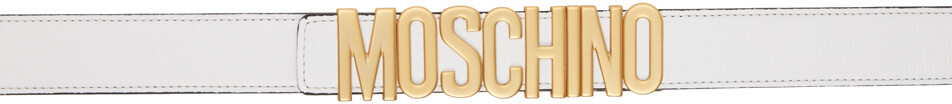 

Белый ремень с логотипом Moschino