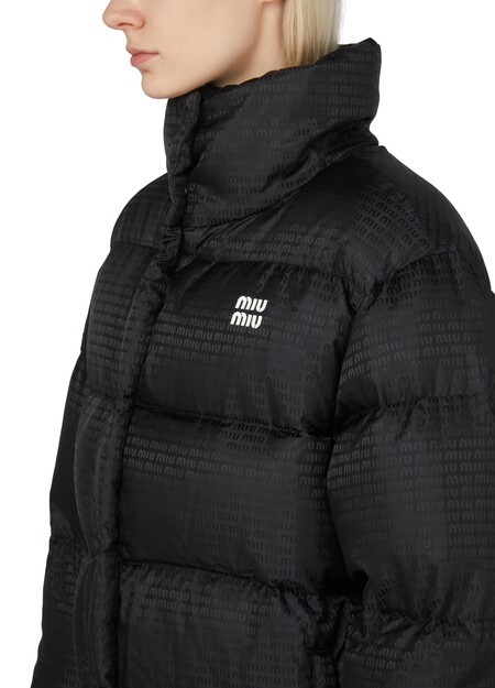

Жаккардовая куртка с логотипом Miu Miu, черный