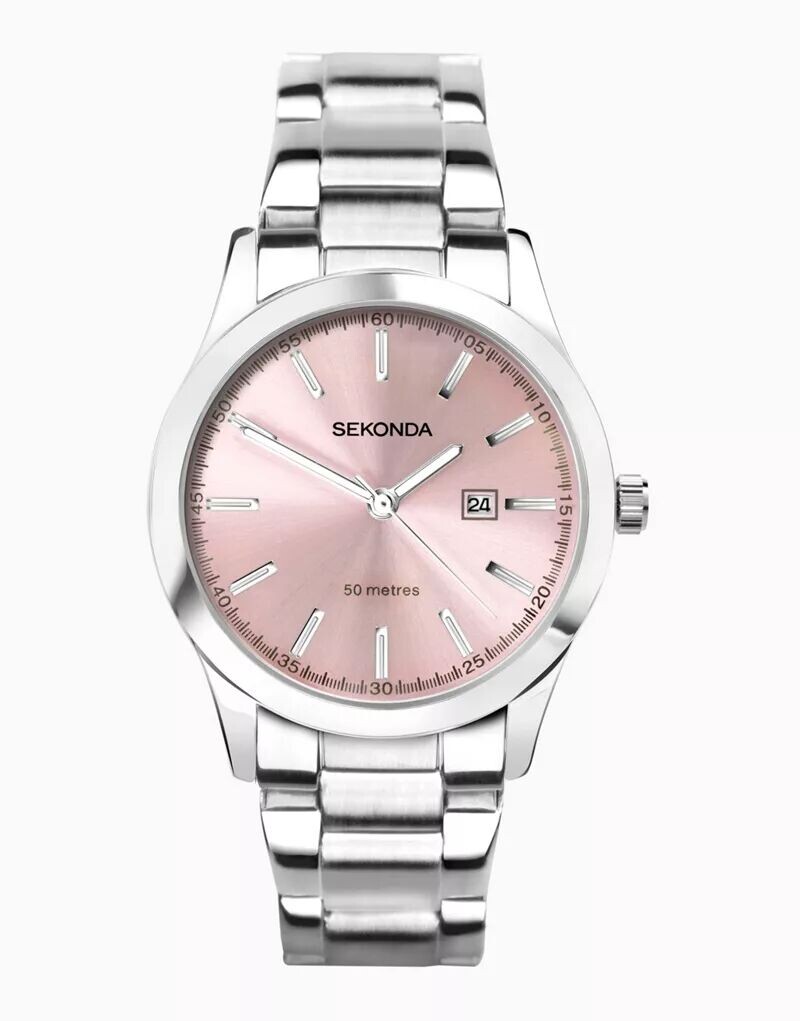 

Аналоговые часы Sekonda в серебристо-розовом цвете