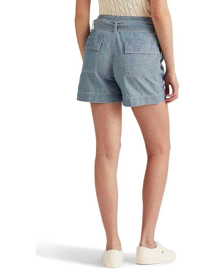 

Шорты LAUREN Ralph Lauren Belted Chambray Shorts, цвет Riviera Wash