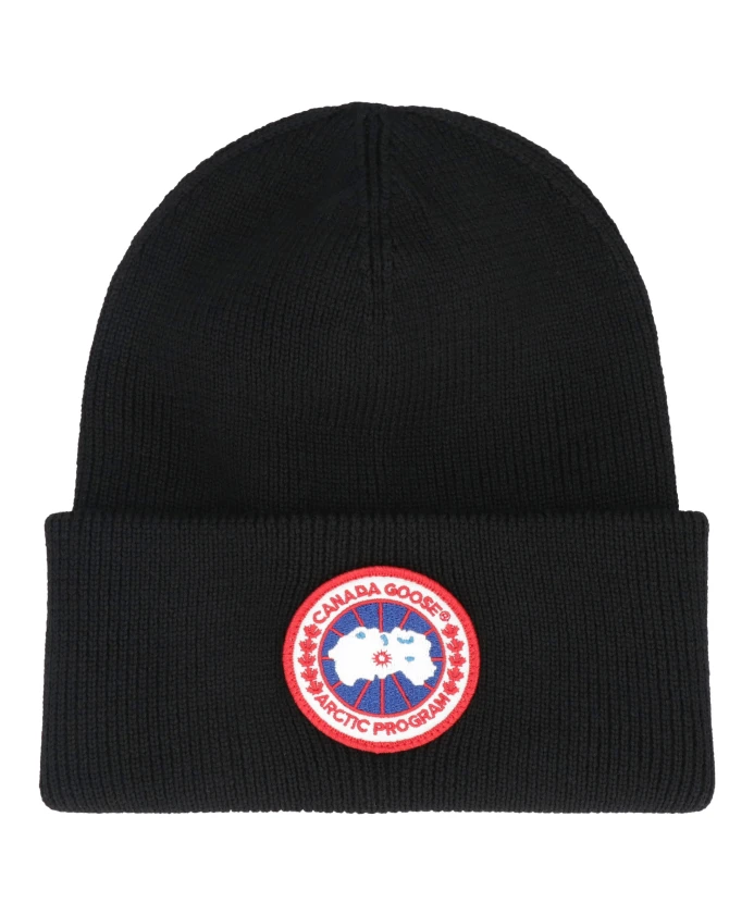 

Шерстяная шапка токе в арктическом стиле Canada Goose, черный