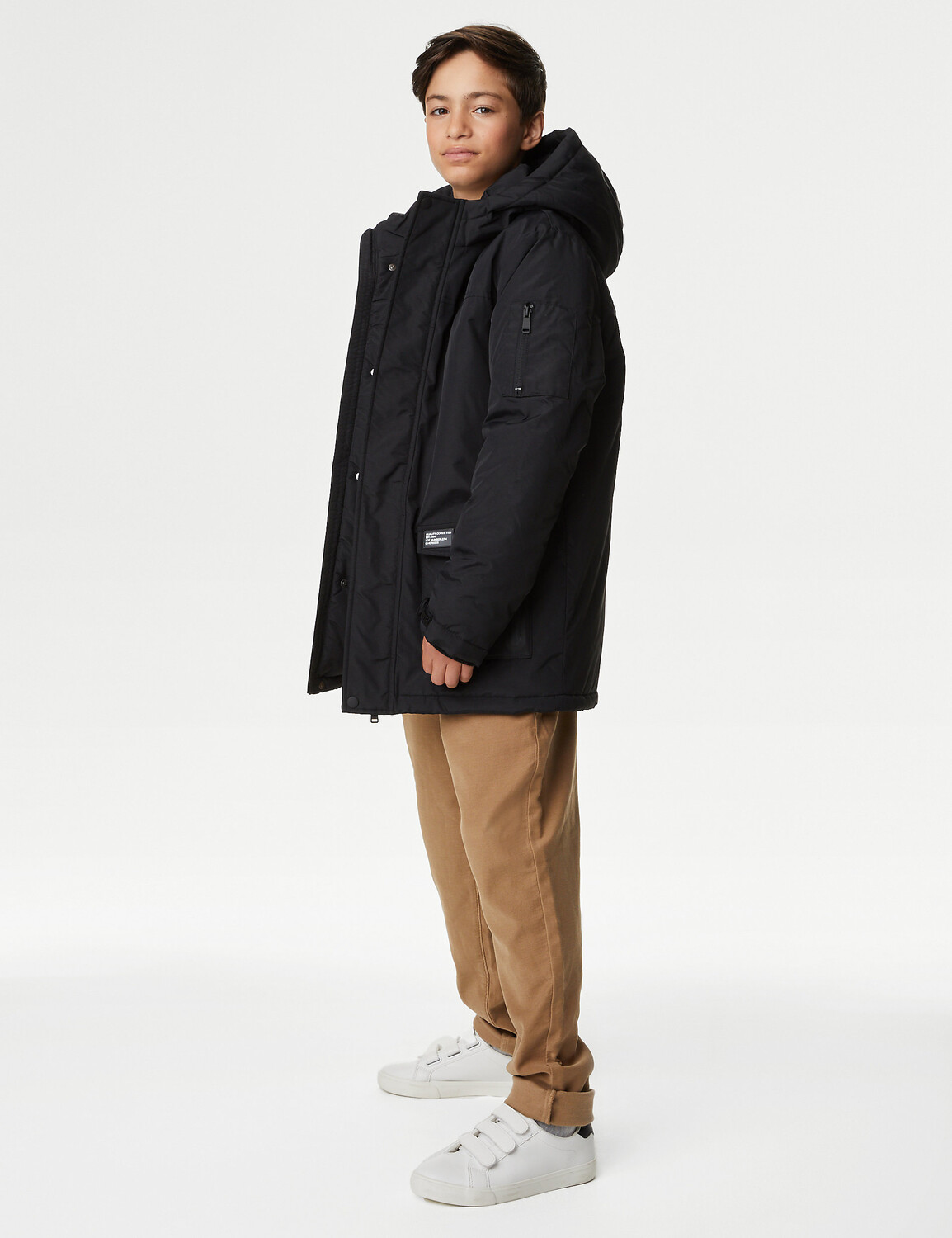 

Парка Stormwear с капюшоном (6–16 лет) Marks & Spencer, черный