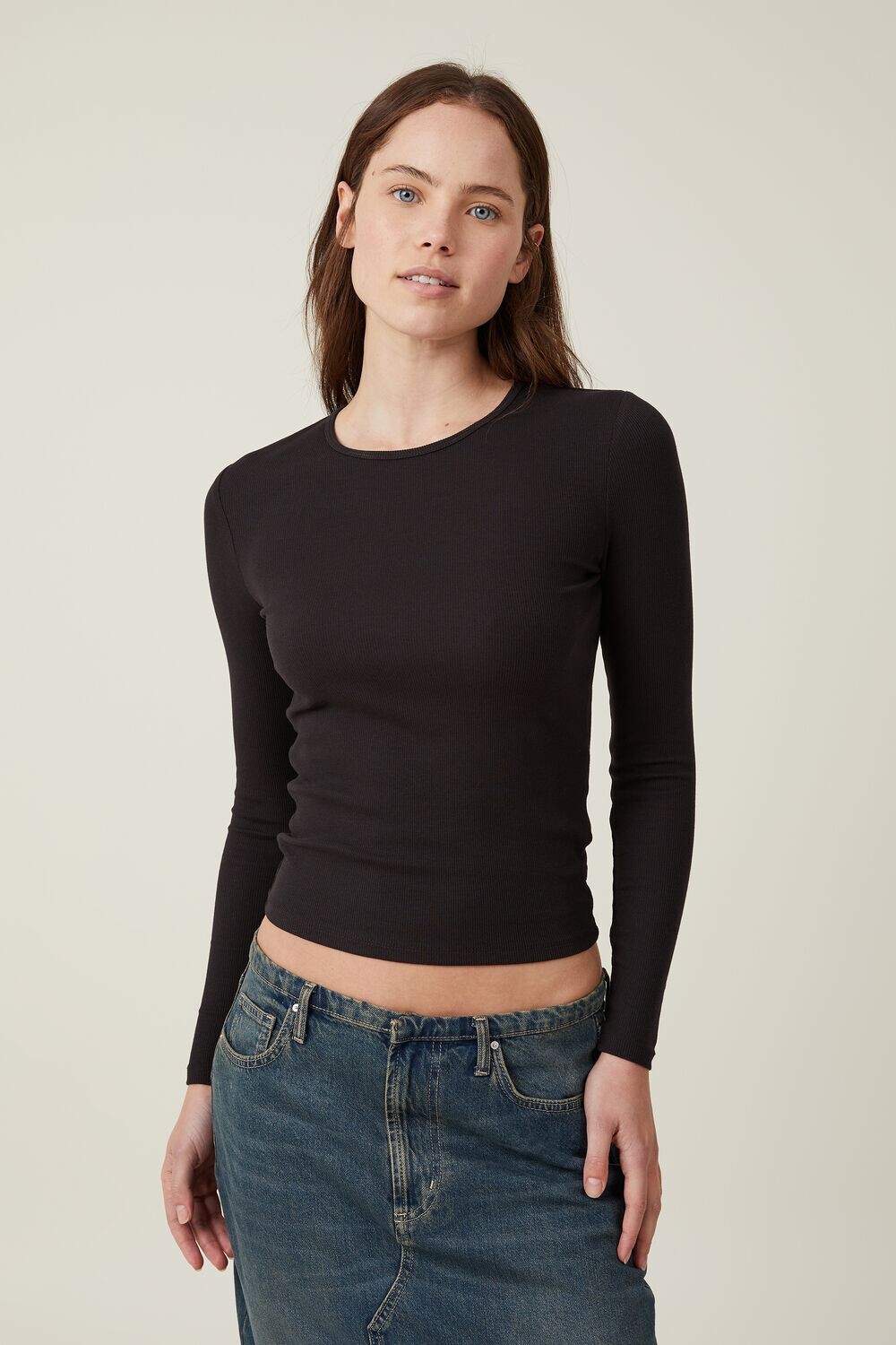 

Топ The One Organic Rib с длинными рукавами и круглым вырезом Cotton On
