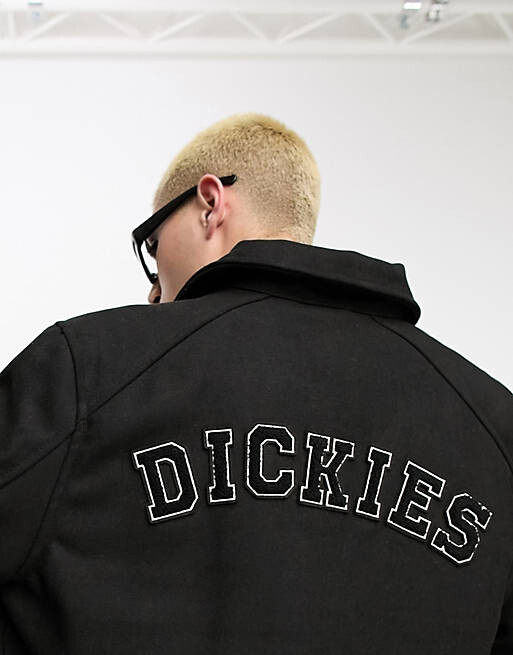 

Черная университетская куртка унисекс Dickies West Vale с вышитым логотипом на спине, Черный