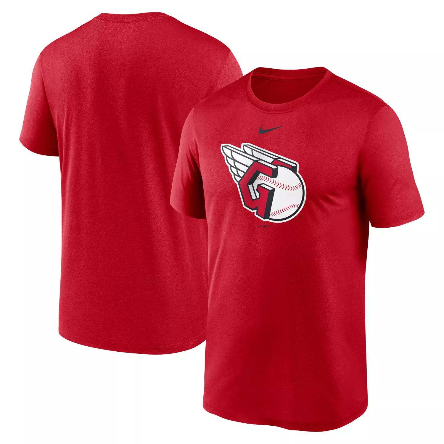 Мужская красная футболка с большим логотипом Cleveland Guardians Nike