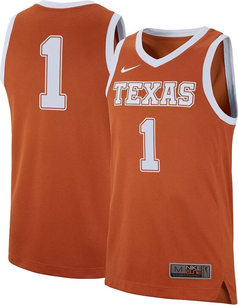 

Мужская баскетбольная майка Nike Texas Longhorns #1 Burnt Orange Dri-FIT