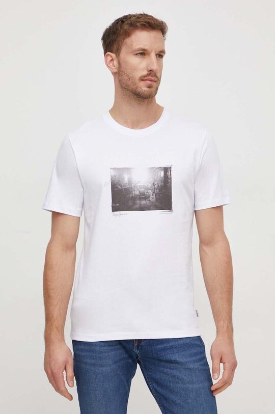 

Футболка Clark из хлопка Pepe Jeans, белый