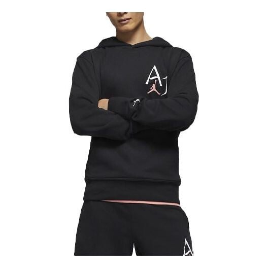 

Толстовка Air Jordan Logo Hoodie 'Black White', черный