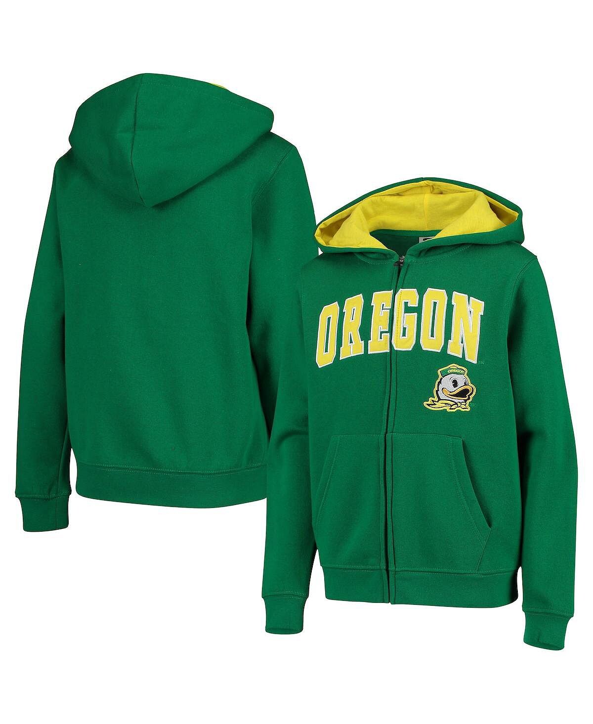 

Толстовка с молнией во всю длину и аркой Big Boys Kelly Green Oregon Ducks с аппликацией и логотипом Stadium Athletic