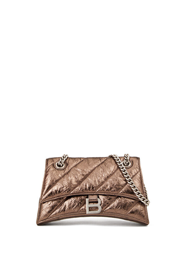 

Маленькая женская кожаная сумка через плечо crush бронзового цвета Balenciaga