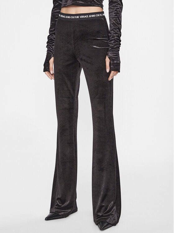 

Брюки из ткани с расклешенными штанинами Versace Jeans Couture, черный