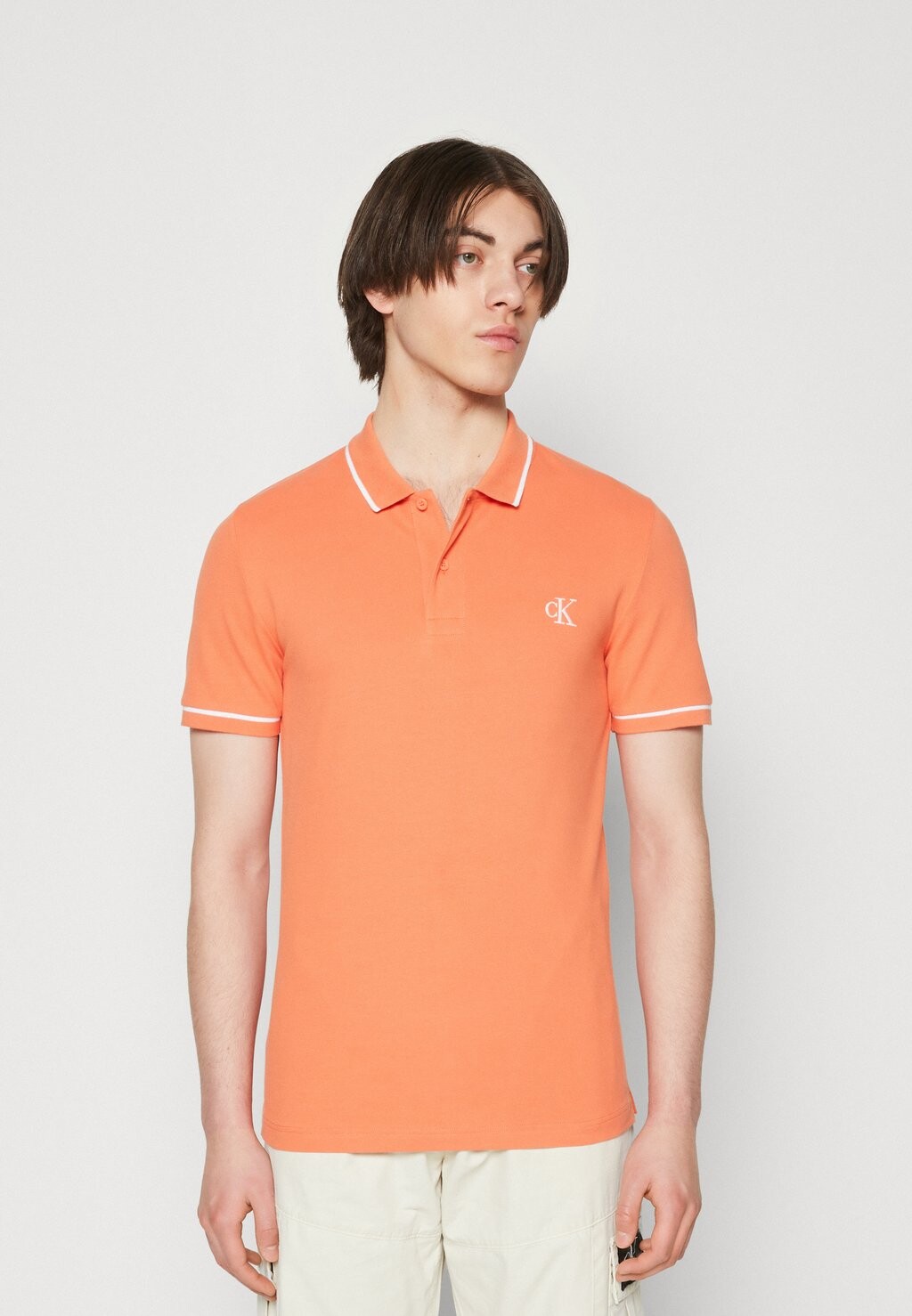 

Поло Tipping Slim Calvin Klein Jeans, цвет summer squash