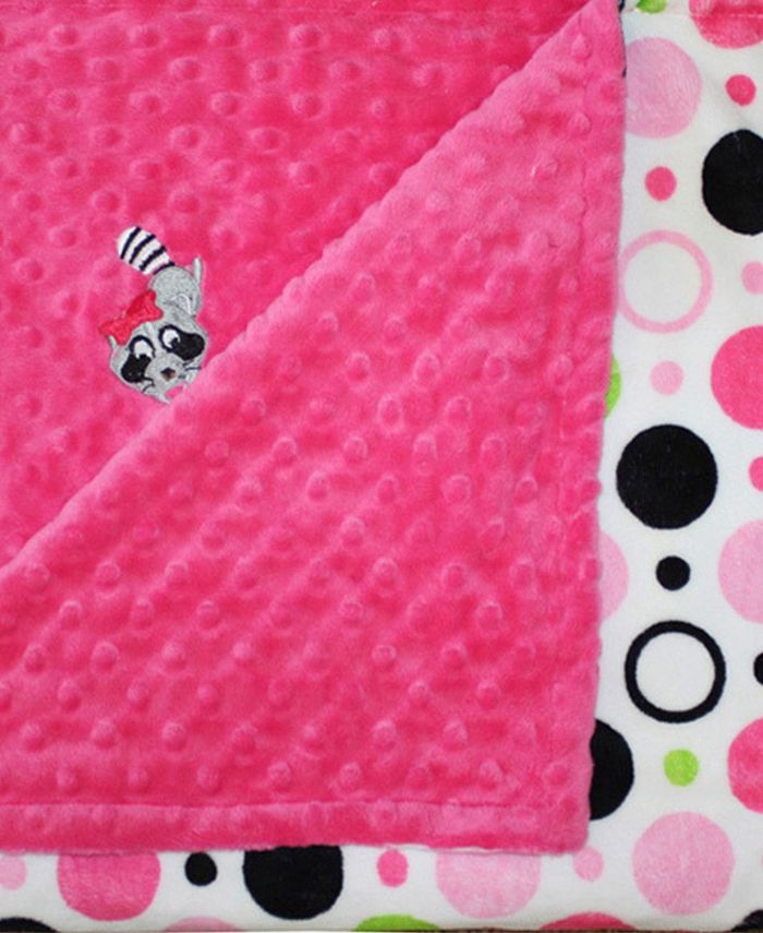 Одеяло Minky для девочки с вышитым енотом Lil' Cub Hub, розовый цена и фото