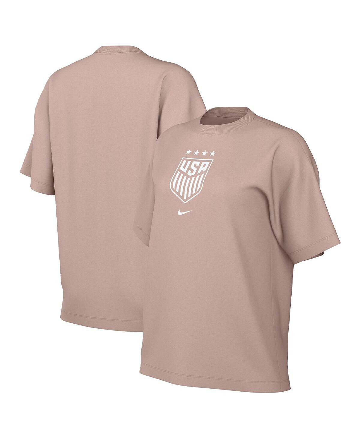 

Женская светло-коричневая футболка с гербом USWNT Nike, Коричневый