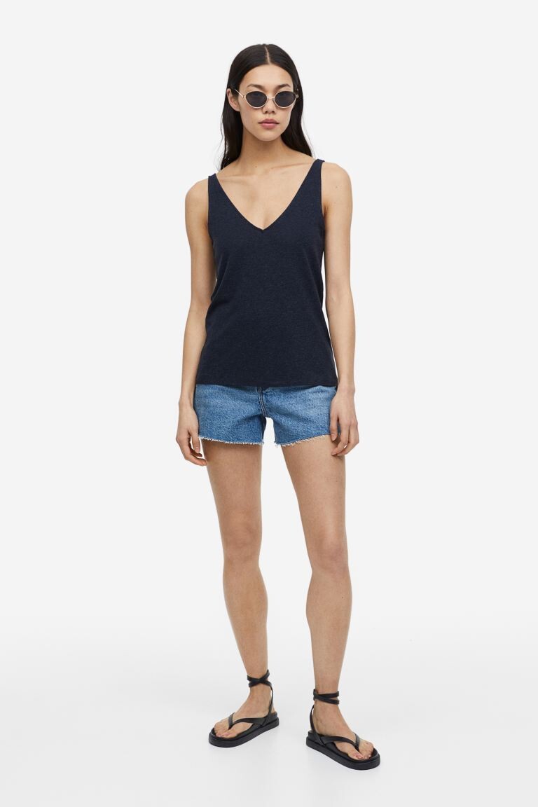 

Майка из смесового льна H&M