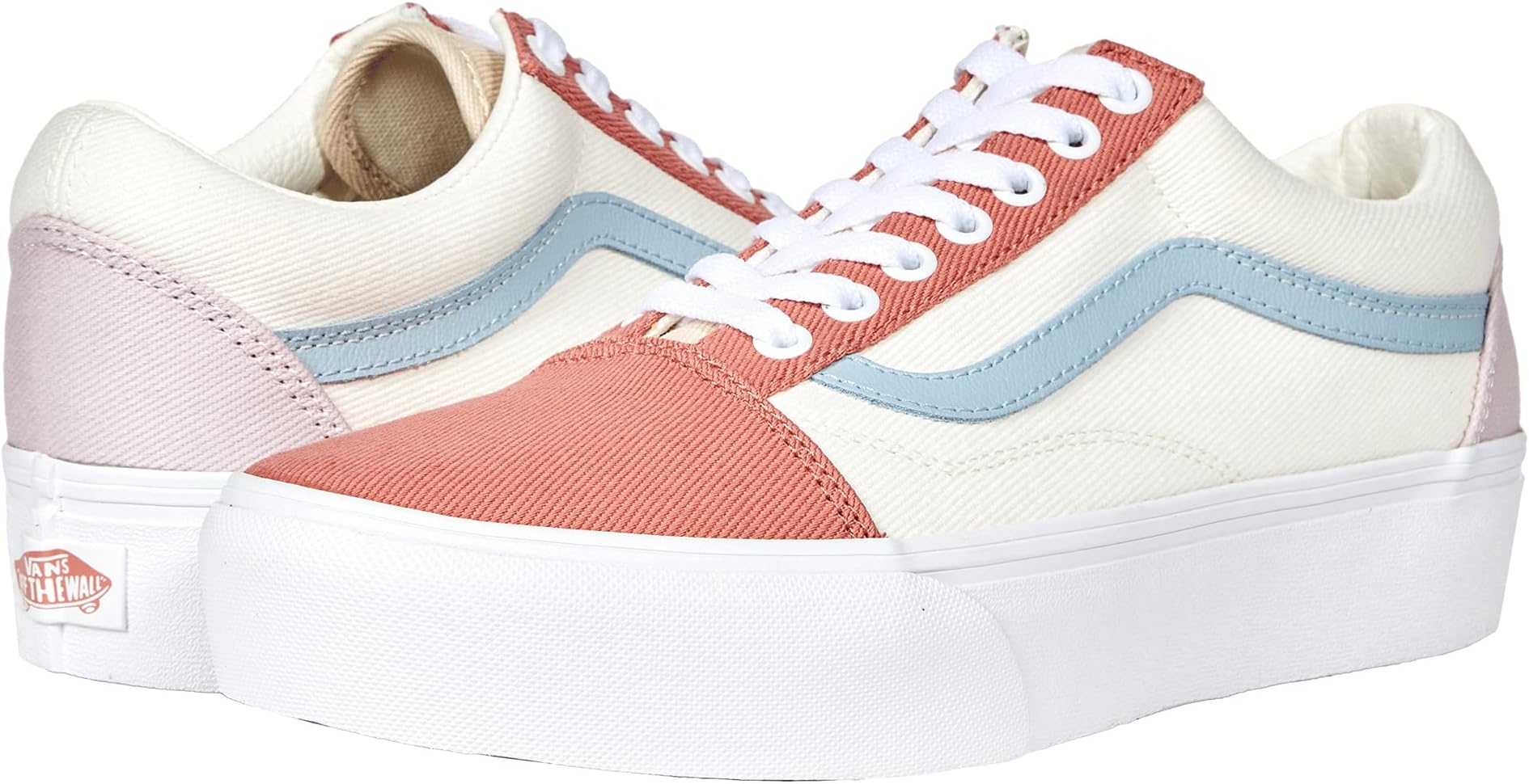 

Кроссовки Old Skool Platform Vans, цвет (Twill) Pastel Block/True White