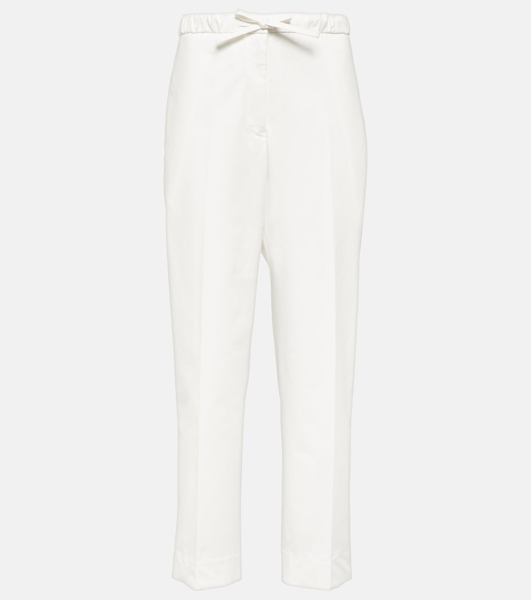 цена Укороченные прямые брюки из хлопка Jil Sander, белый