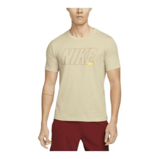 Футболка Men's Nike Solid Color Alphabet Quick Dry Breathable Training Sports Short Sleeve Yellow T-Shirt, мультиколор