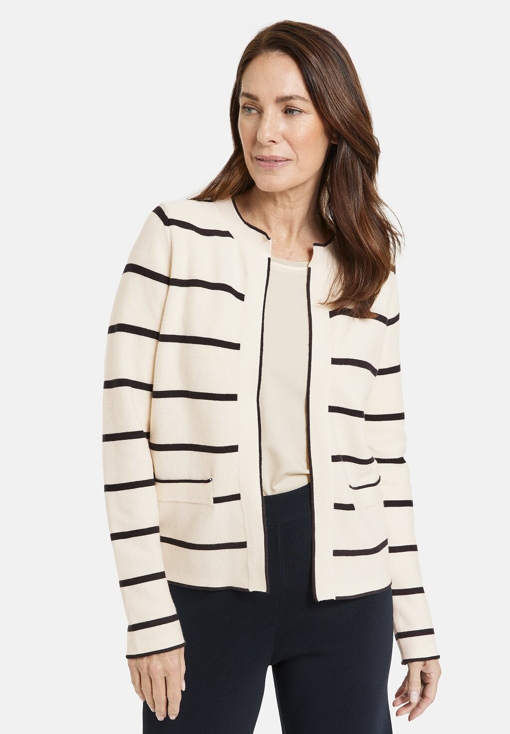 

Кардиган IN STRUKTUR-STRICK Gerry Weber, цвет ecru weiss blau ringel