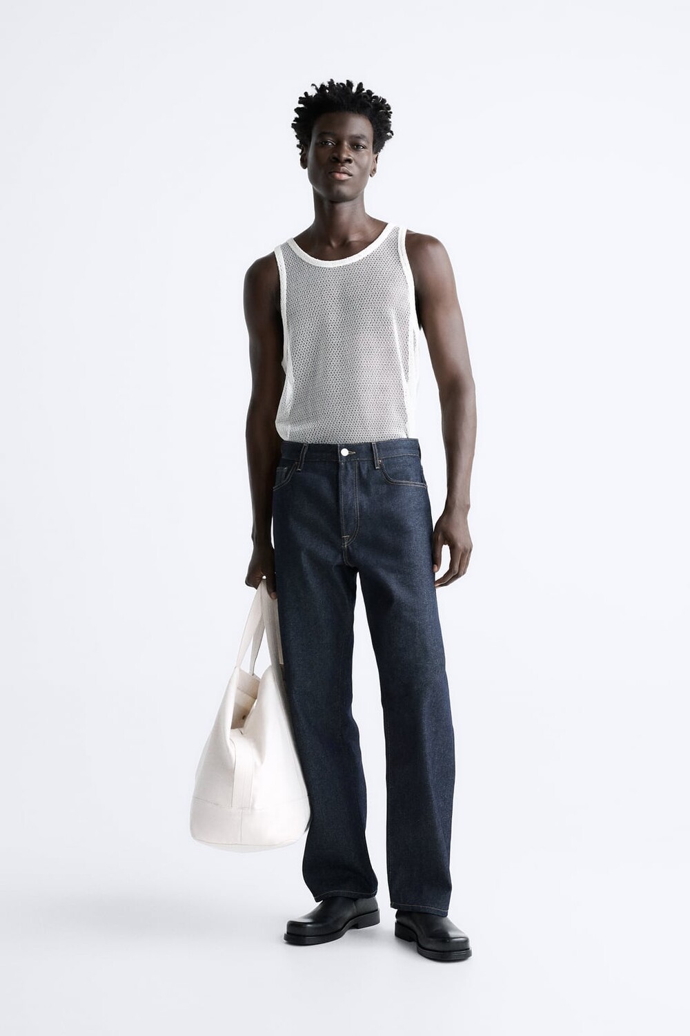 

Текстурированная майка ZARA, белый
