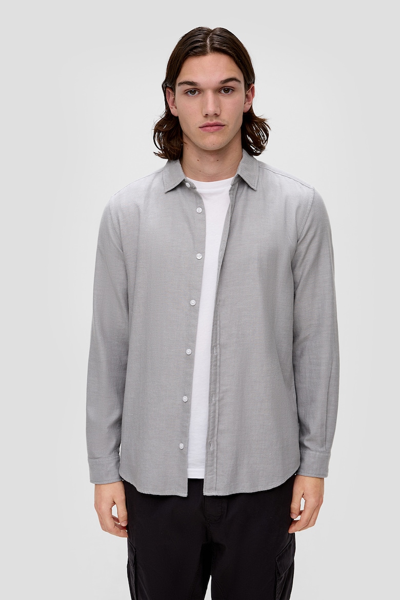 Рубашка с длинным рукавом Q/S By S Oliver, серый укороченные джинсы q s by s oliver серый