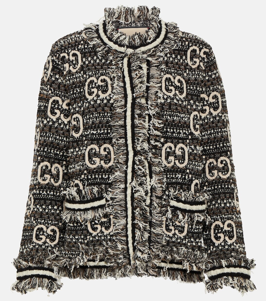 

Куртка из букле и ламе с узором gg Gucci, черный