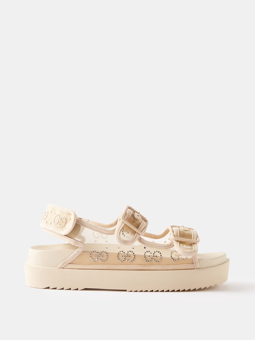 

Босоножки isla из сетчатой ткани с двумя ремешками Gucci, розовый