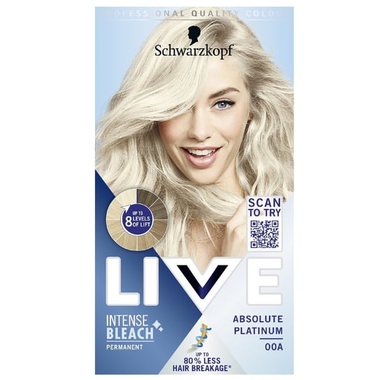 Осветлитель для волос, 00A Absolute Platinum Schwarzkopf, Live Intense Bleach schwarzkopf