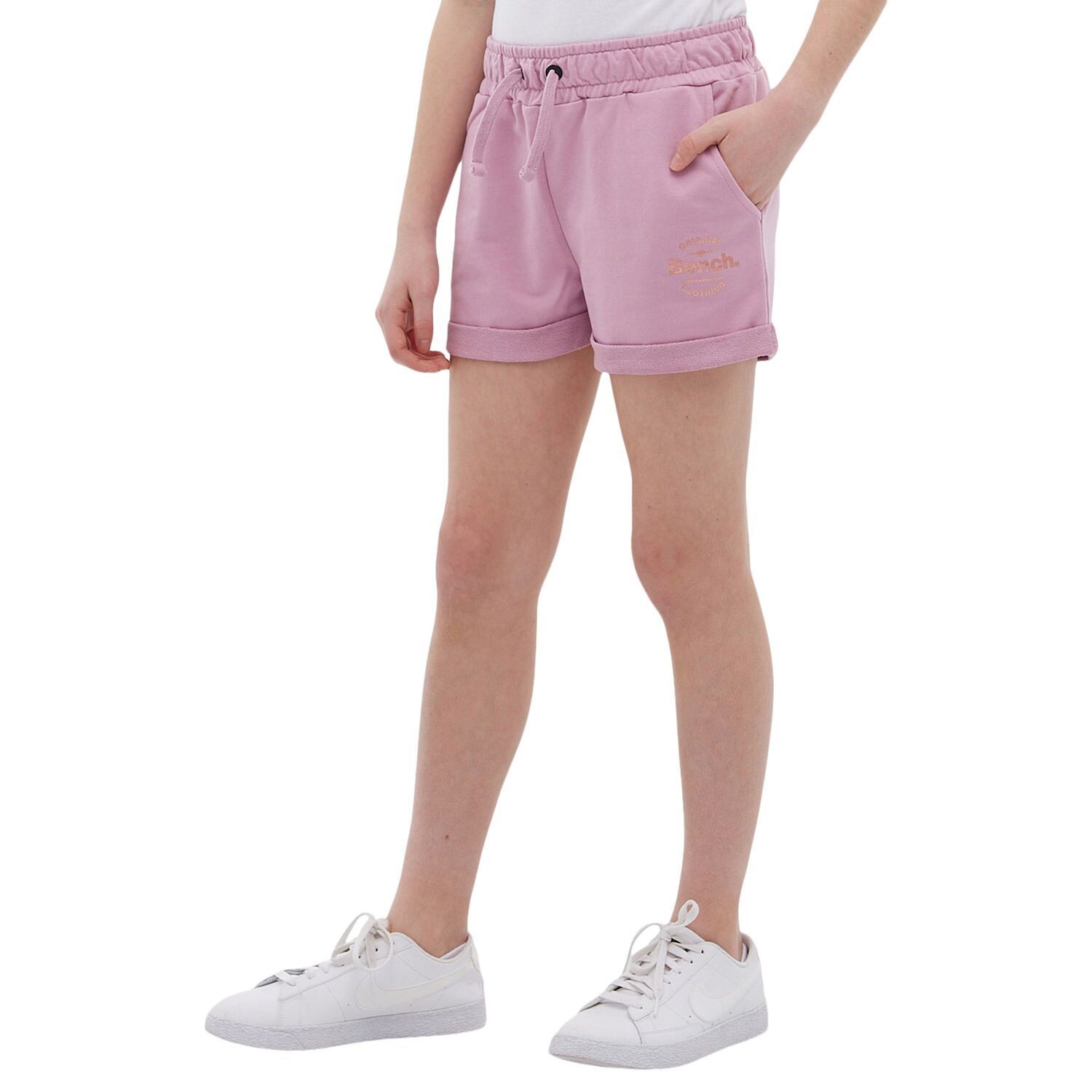 

Флисовые шорты для бега с блестками Girls Bench DNA, стандартный цвет, с боковым карманом и манжетами Bench DNA