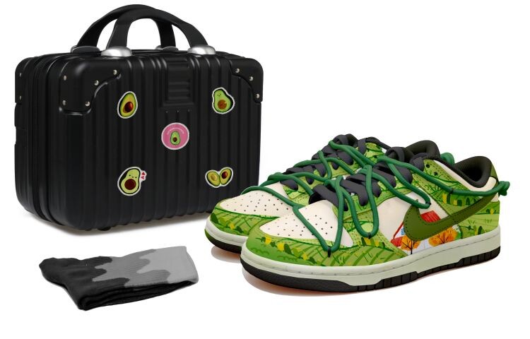 

Кроссовки для скейтбординга Dunk мужские низкие зеленые Nike