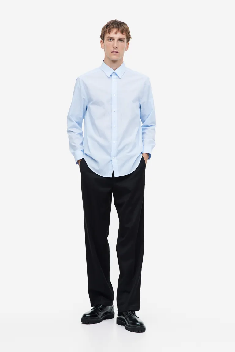 

Рубашка regular fit, которую легко гладить H&M, синий