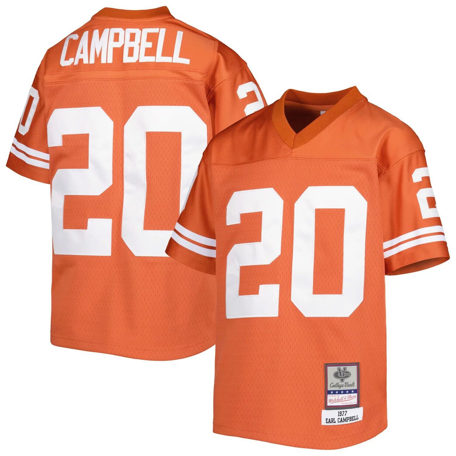 

Реплика молодежного Джерси Mitchell & Ness Earl Campbell Texas Orange Texas Longhorns Unbranded