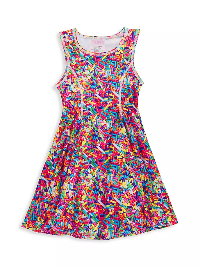 Платье плиссированной юбки с радужными брызгами для маленькой девочки Terez, цвет rainbow sprinkles ripndip sprinkles coaches
