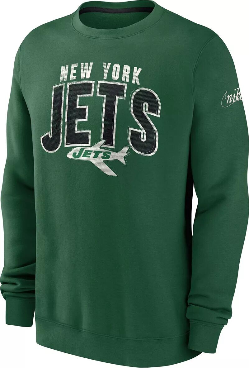 

Мужская зеленая толстовка с круглым вырезом Nike New York Jets Rewind Shout Shout