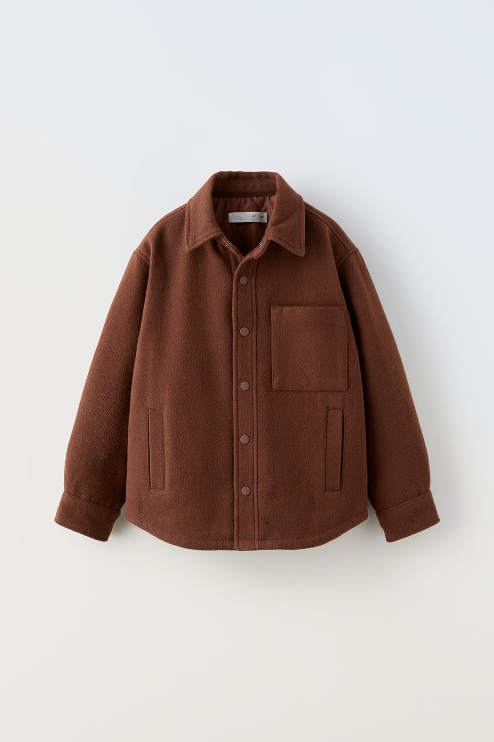 

Рубашка из синтетической шерсти ZARA, кирпич