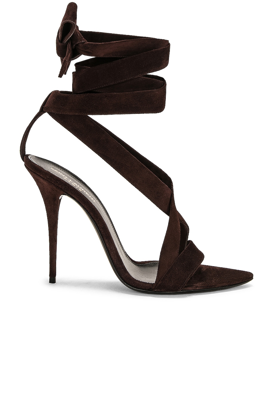 цена Туфли Saint Laurent Gippy Suede Lace Up, цвет Red Clay