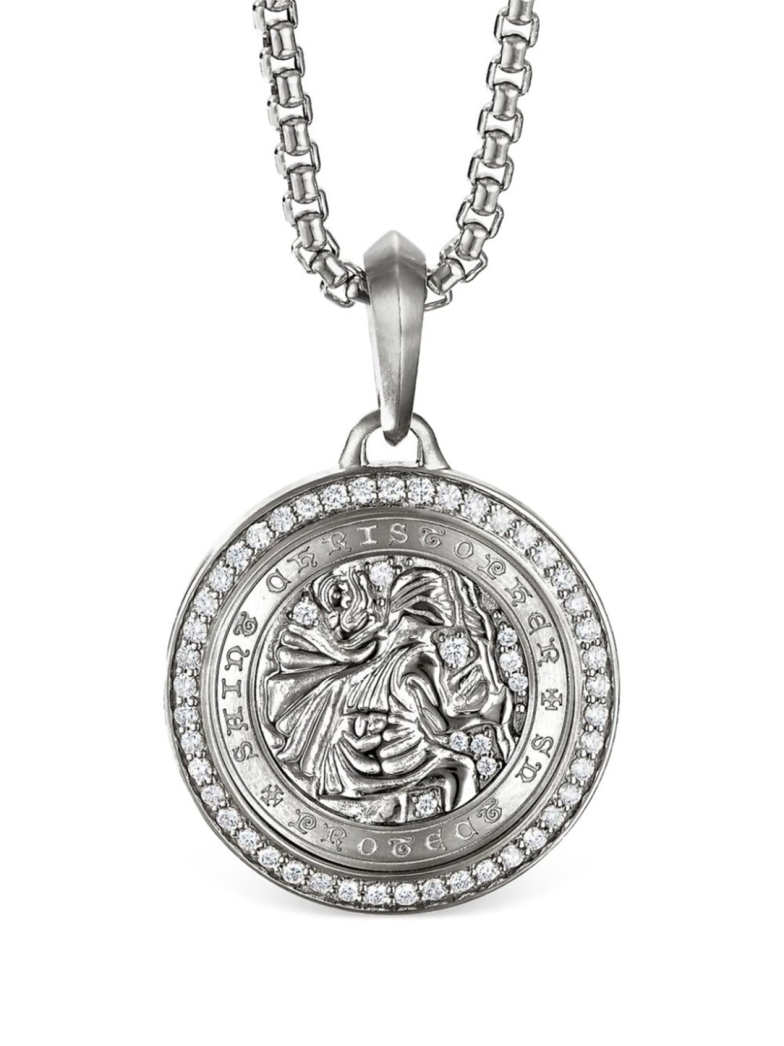 

Серебряная подвеска St. Christopher с бриллиантами David Yurman, серебряный