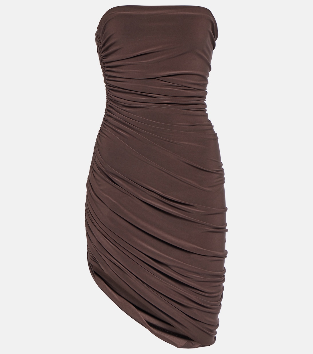 Платье миди diana без бретелек из джерси Norma Kamali, коричневый фото