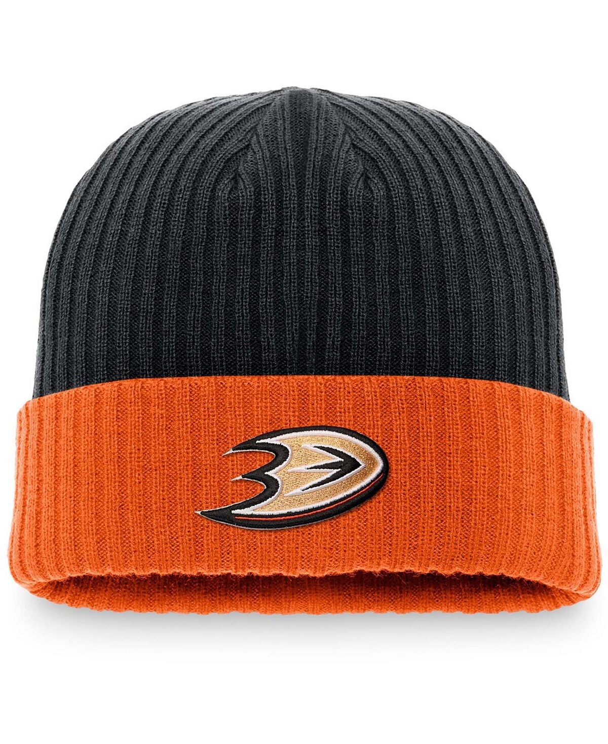 

Мужская черная вязаная шапка с манжетами и логотипом Anaheim Ducks Core Primary Fanatics