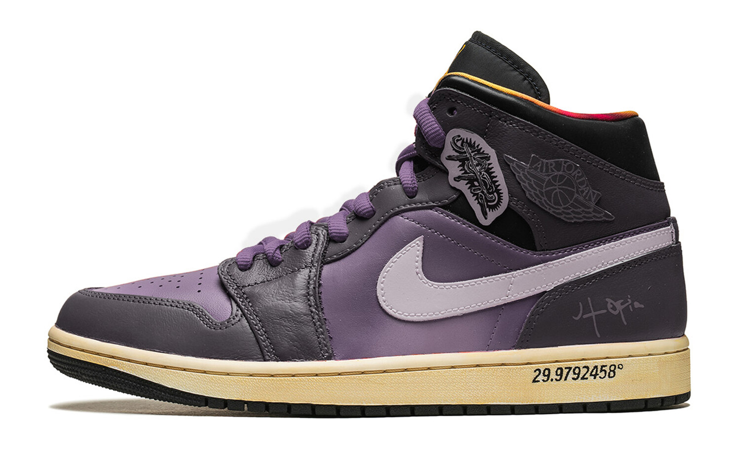 

Кроссовки Jordan AJ1 Vintage Basketball Shoes Men Mid-top Purple/black, фиолетовый