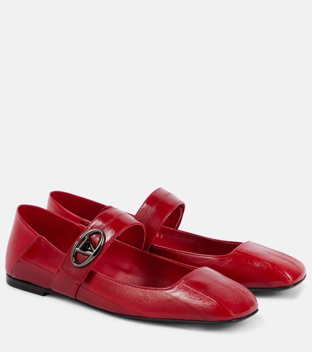 

Кожаные балетки Mary Jane с VLogo Locker Valentino Garavani, цвет true red