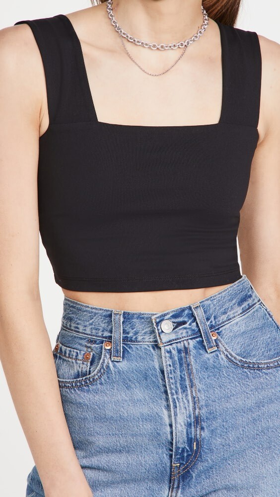 

Топ Susana Monaco Wide Strap Crop, черный