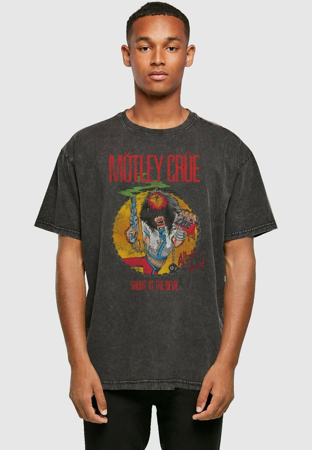 

ФУТБОЛКА ALLISTER FIEND SATD Acid WASHED HEAVY OVERSIZE MOTLEY CRUE Merchcode, цвет black