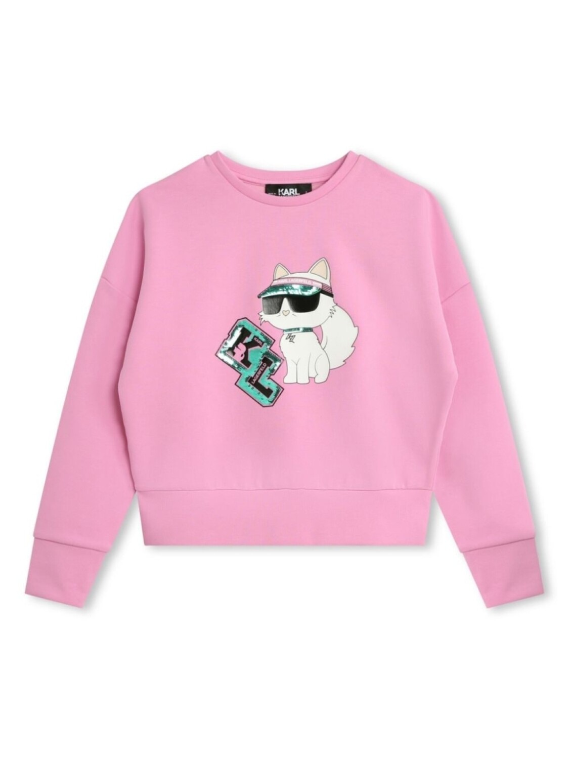 

Karl Lagerfeld Kids толстовка с принтом Choupette, розовый