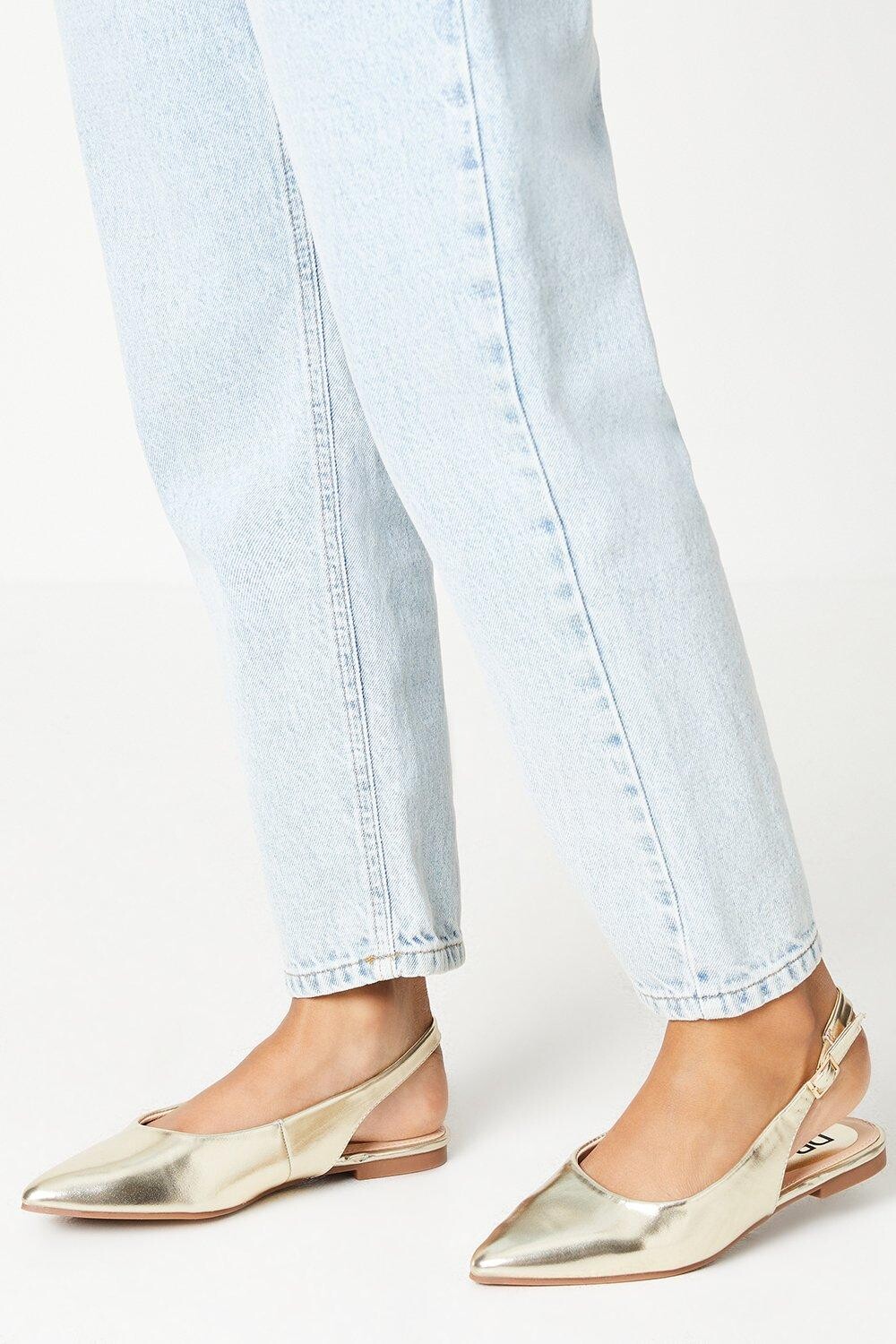 

Туфли Pippins с заостренной пяткой на пятке Dorothy Perkins, золото