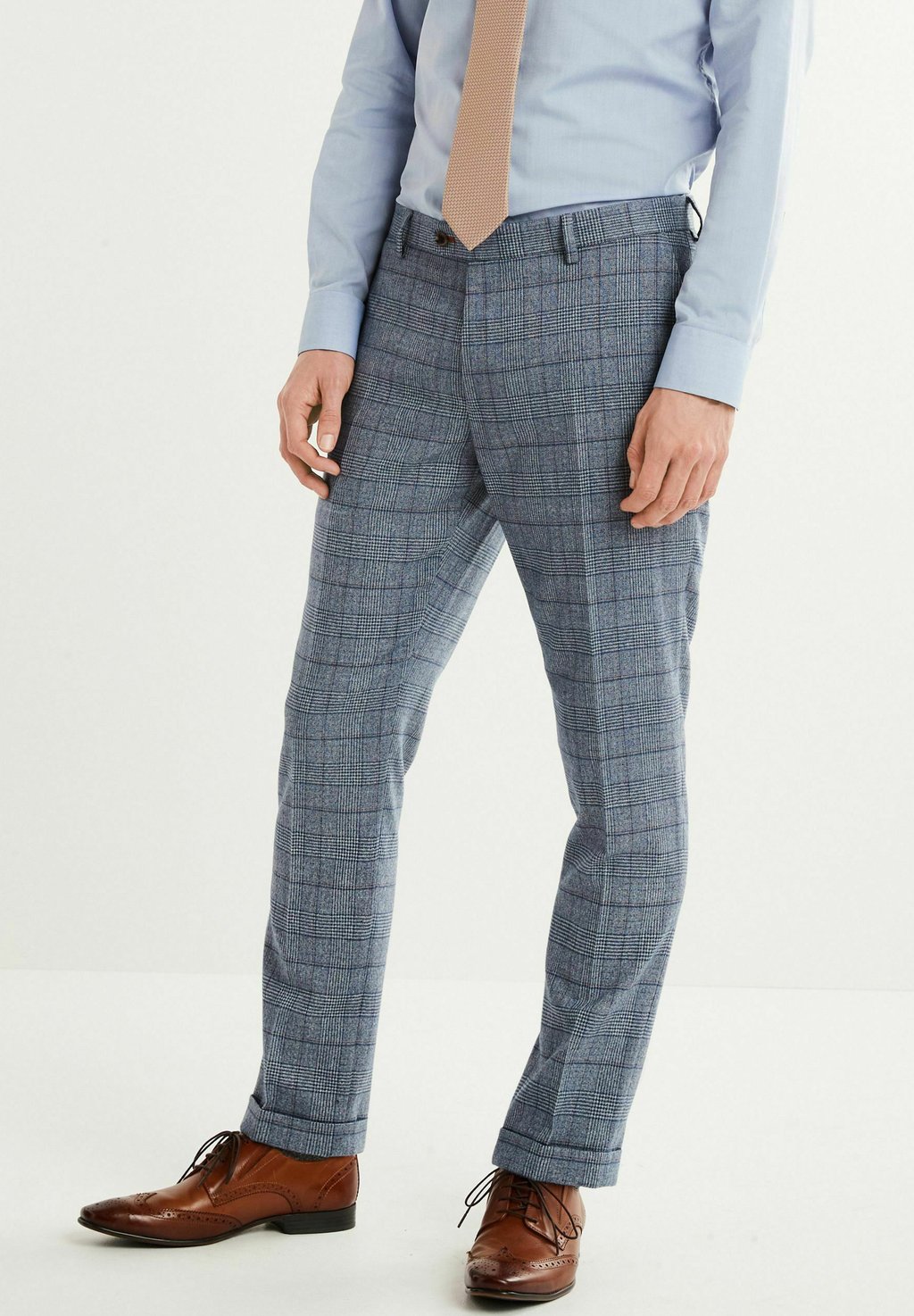 Брюки CHECK SUIT TROUSERS SLIM FIT Next, цвет blue
