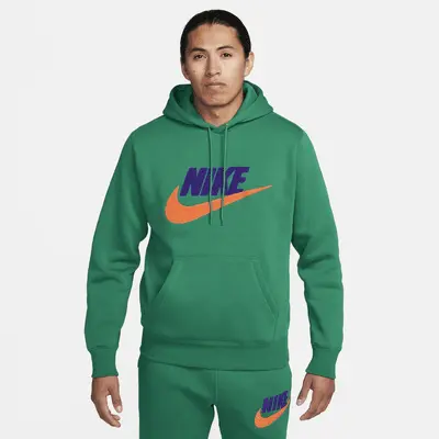 

Худи Nike Club Fleece, цвет Malachite/Malachite/Safety Orange
