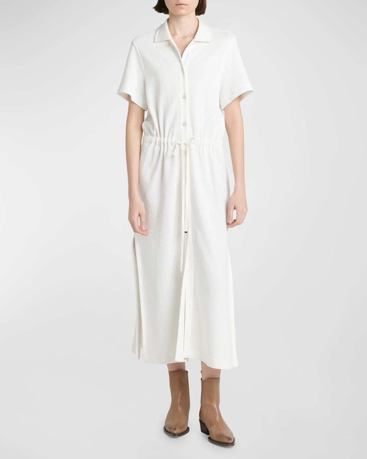 

Трикотажное платье-рубашка Resort Matilda Golden Goose, цвет White